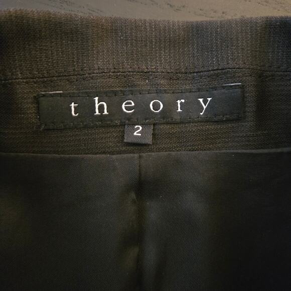 Theory Linen Wool Blazer Size 2 Office Classic Basic Layering Versatile Work - Picture 11 of 13